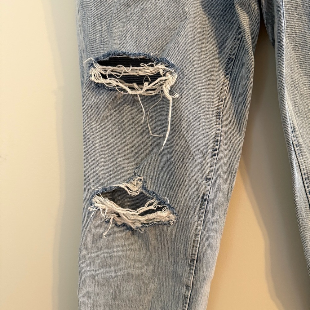 RAG & BONE High Rise Distressed Cigarette Madison Jeans with Holes 25 - Picture 5 of 13